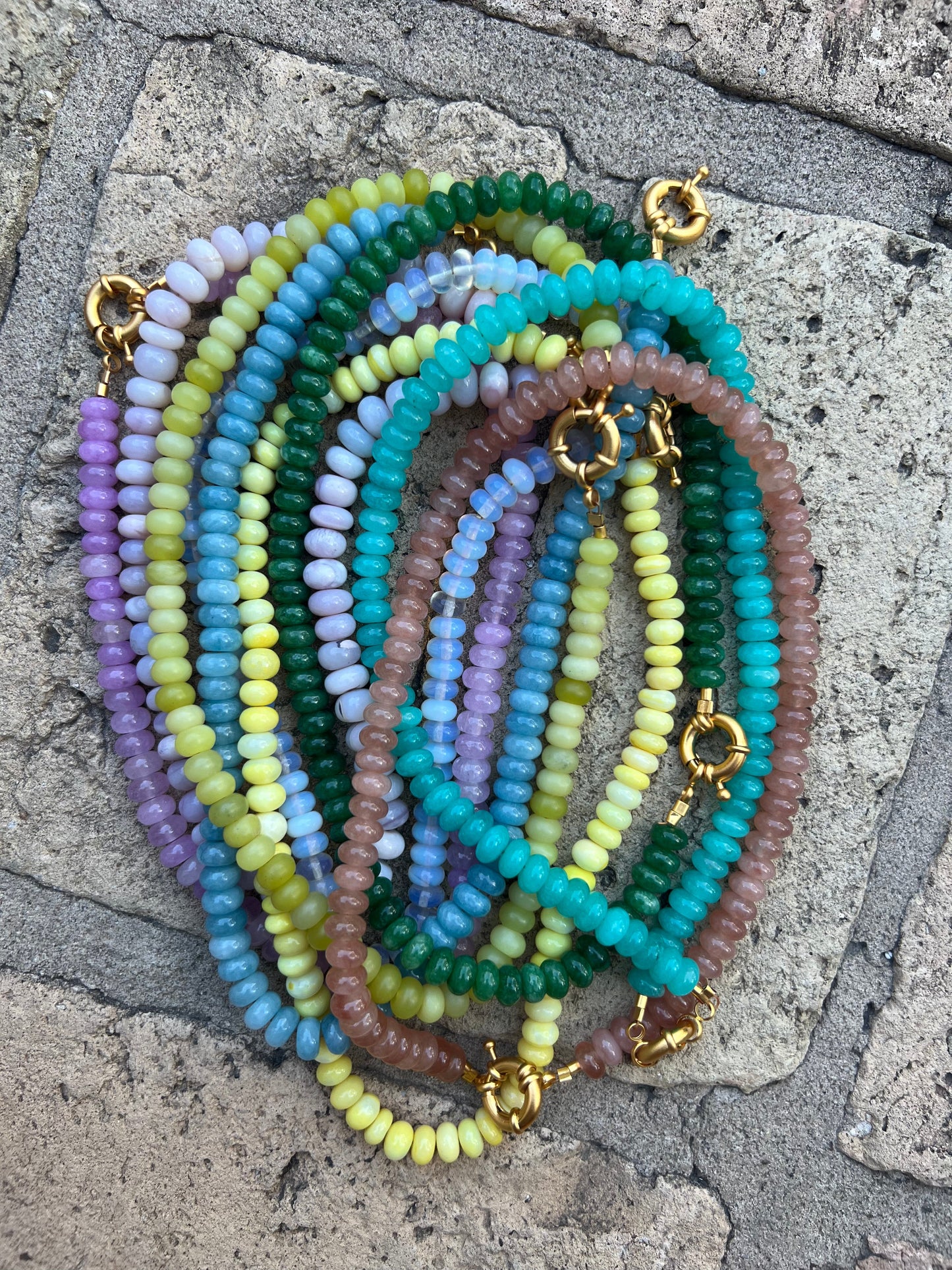 Dusty Peach Beaded Necklace
