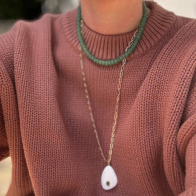 Summer Green Beaded Necklace