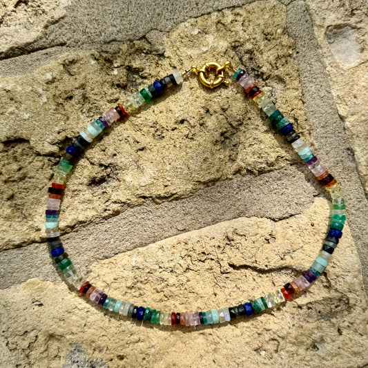 Mulitcolor Heishi Beaded Necklace
