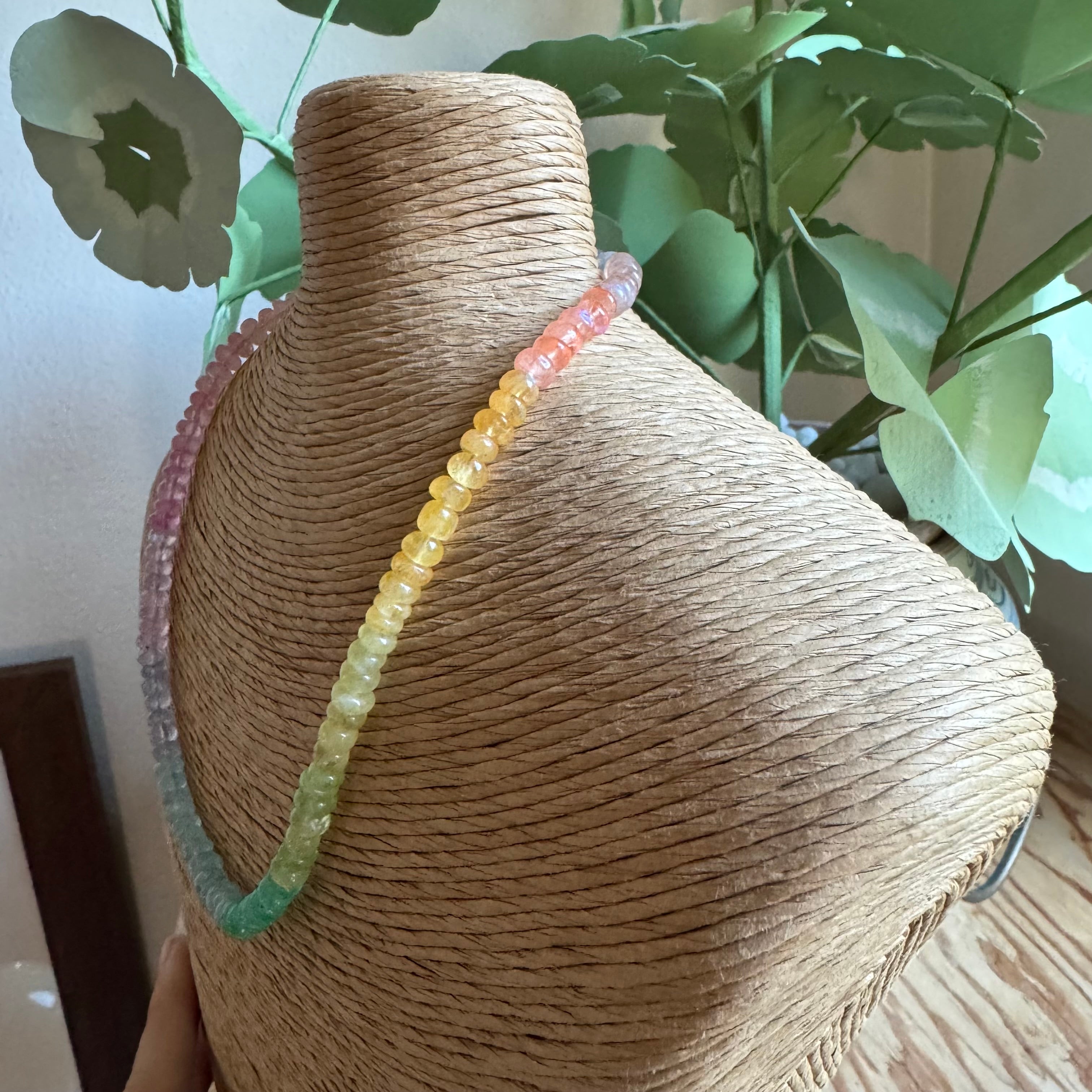 Rainbow Moonstone Beaded Necklace -- In Memory of Victims of the Hill Country Floods