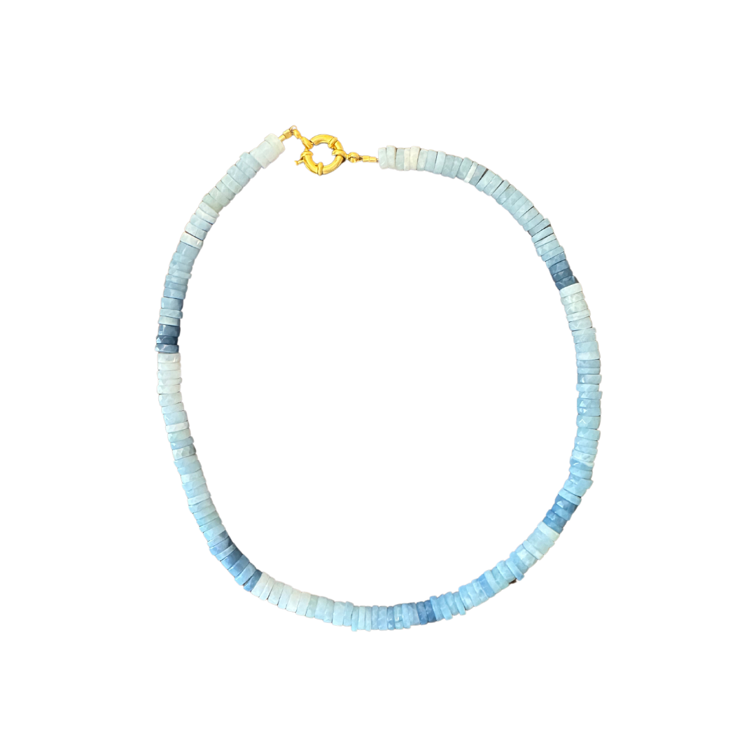 Shaded Blue Beaded Necklace