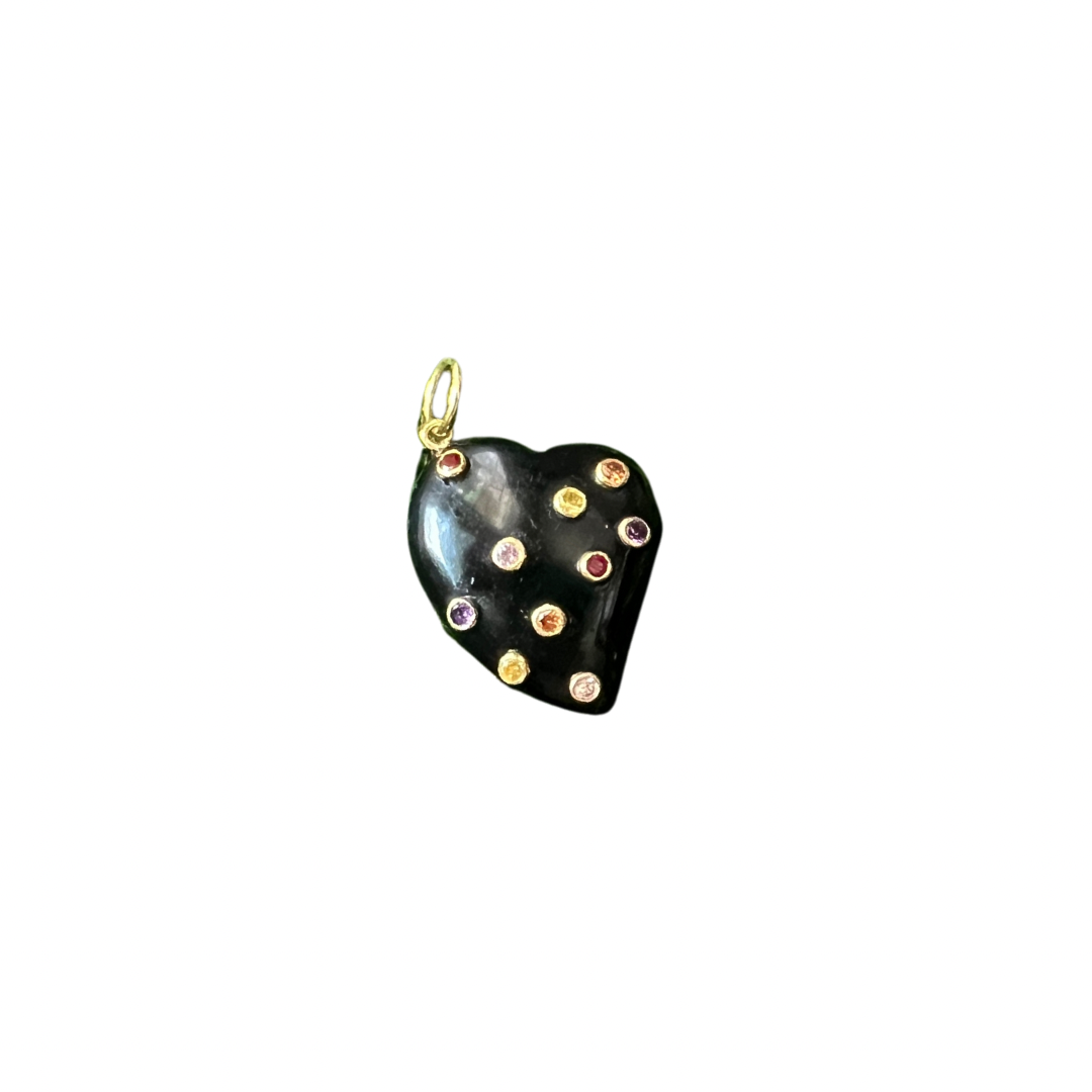 Embellished Black Heart Charm