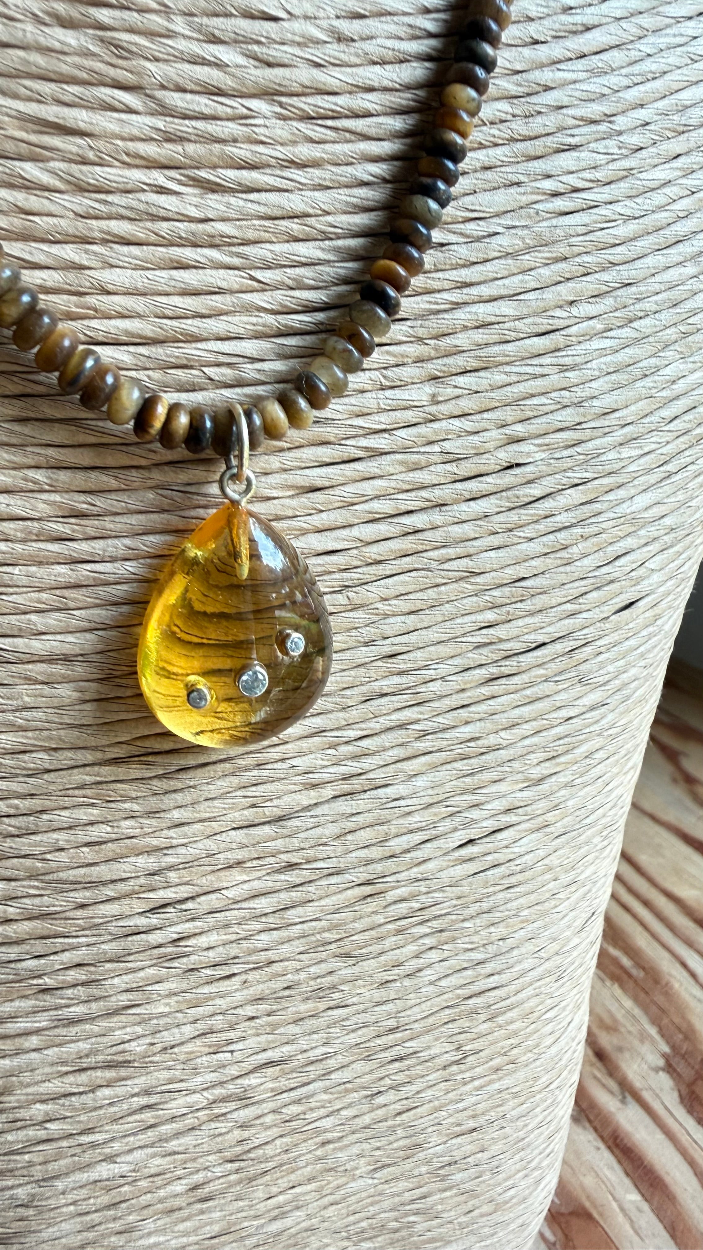 Yellow Topaz Drop Necklace