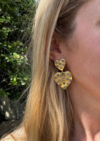 Rainbow Moonstone Heart Earrings