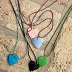 Carved Heart on a Rope Necklace