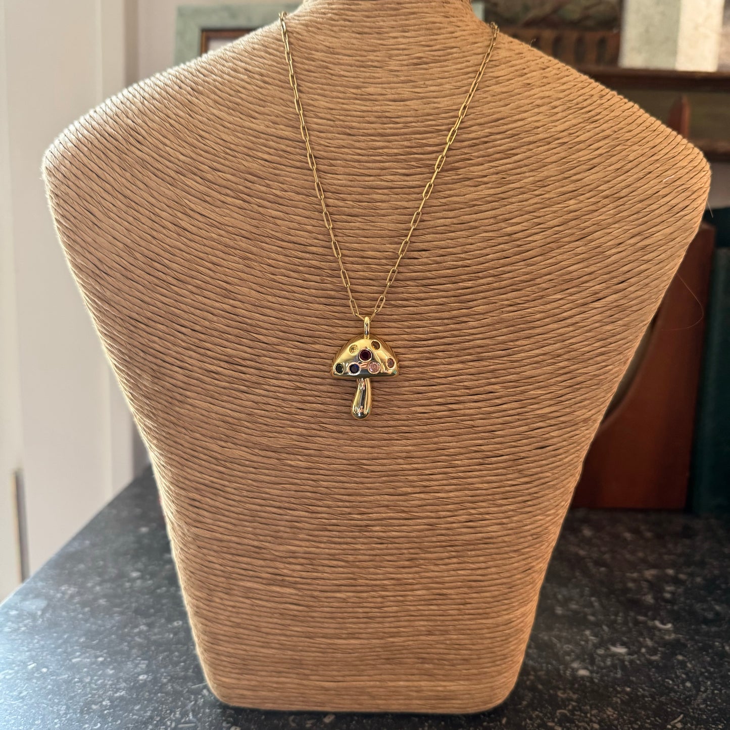 Colorful Gold shroom Charm