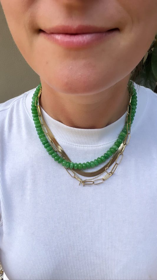 Jade Green Beaded Necklace