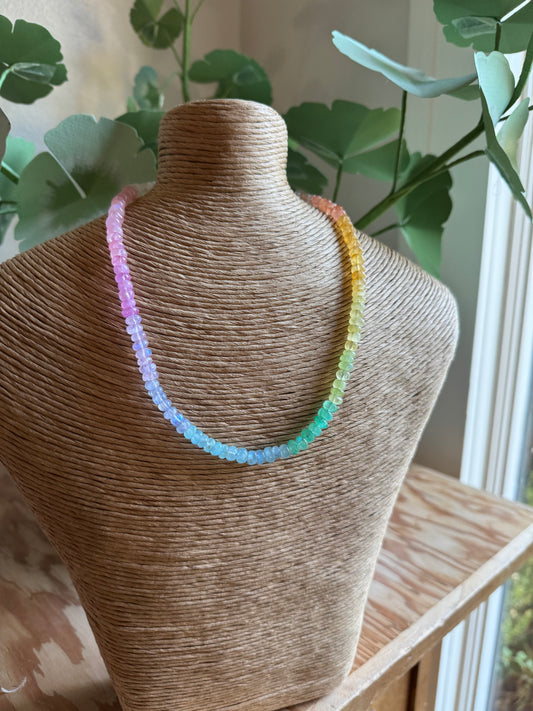 Rainbow Moonstone Beaded Necklace