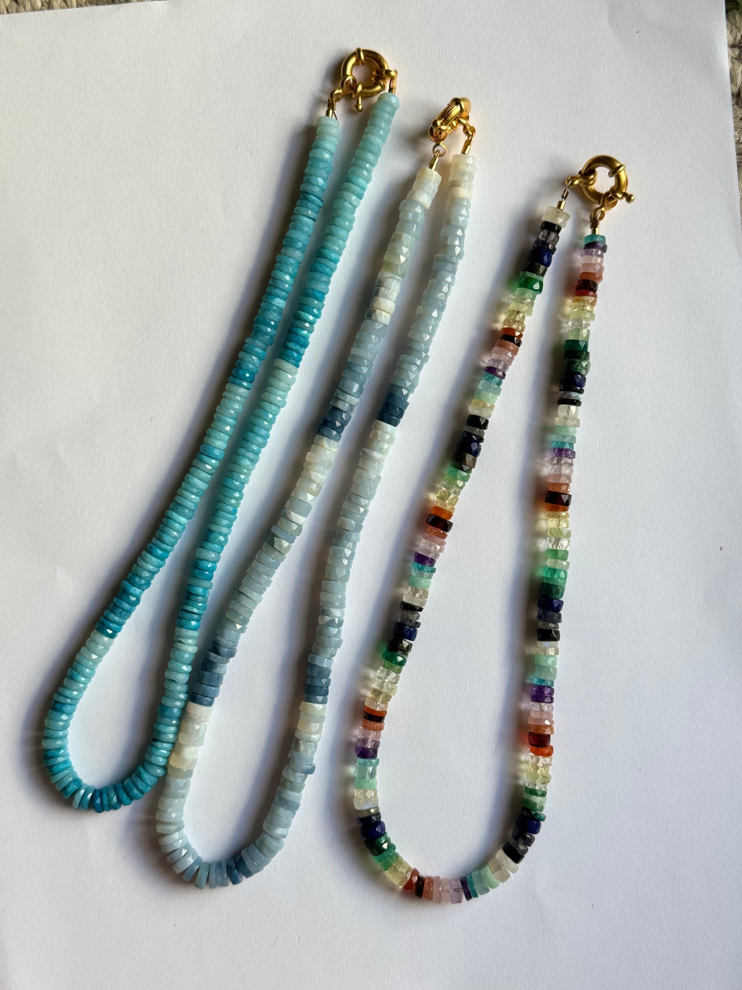 Shaded Blue Beaded Necklace