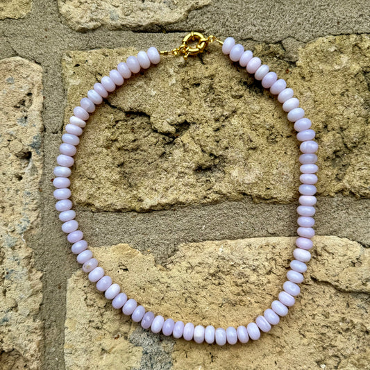 Pinky Purple Beaded Necklace