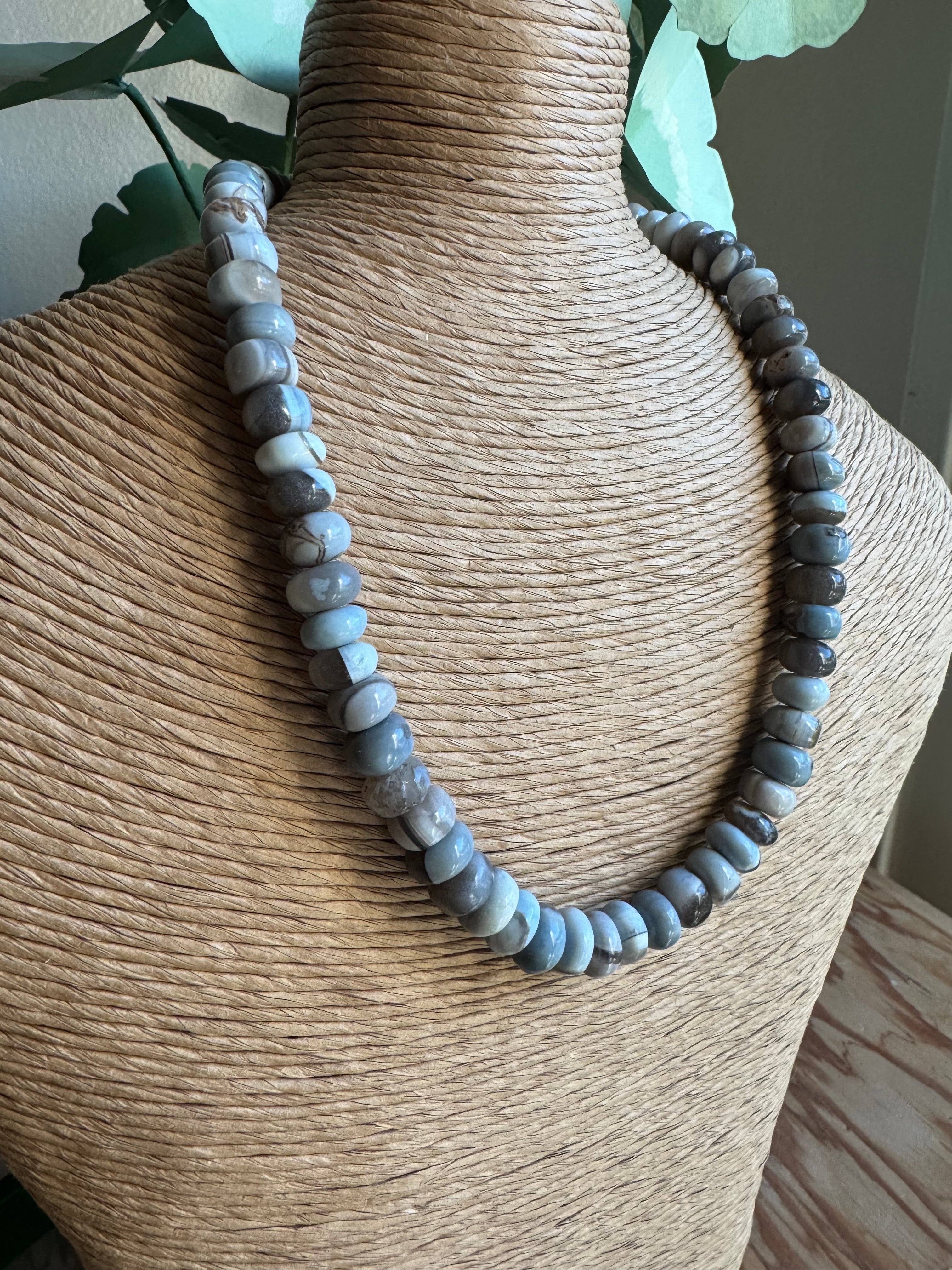 Blue Opal Beaded Necklace