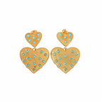 Rainbow Moonstone Heart Earrings