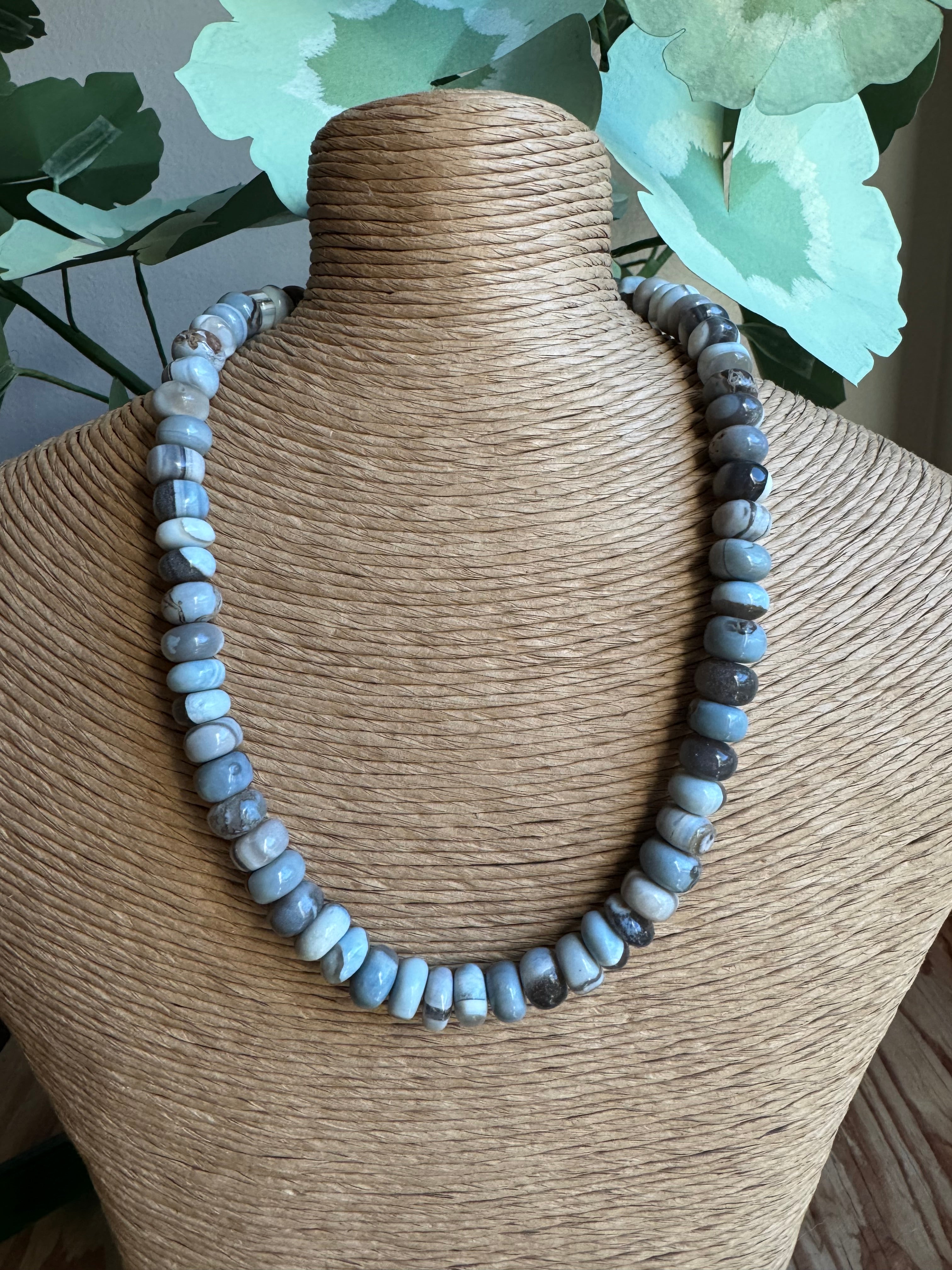 Blue Opal Beaded Necklace