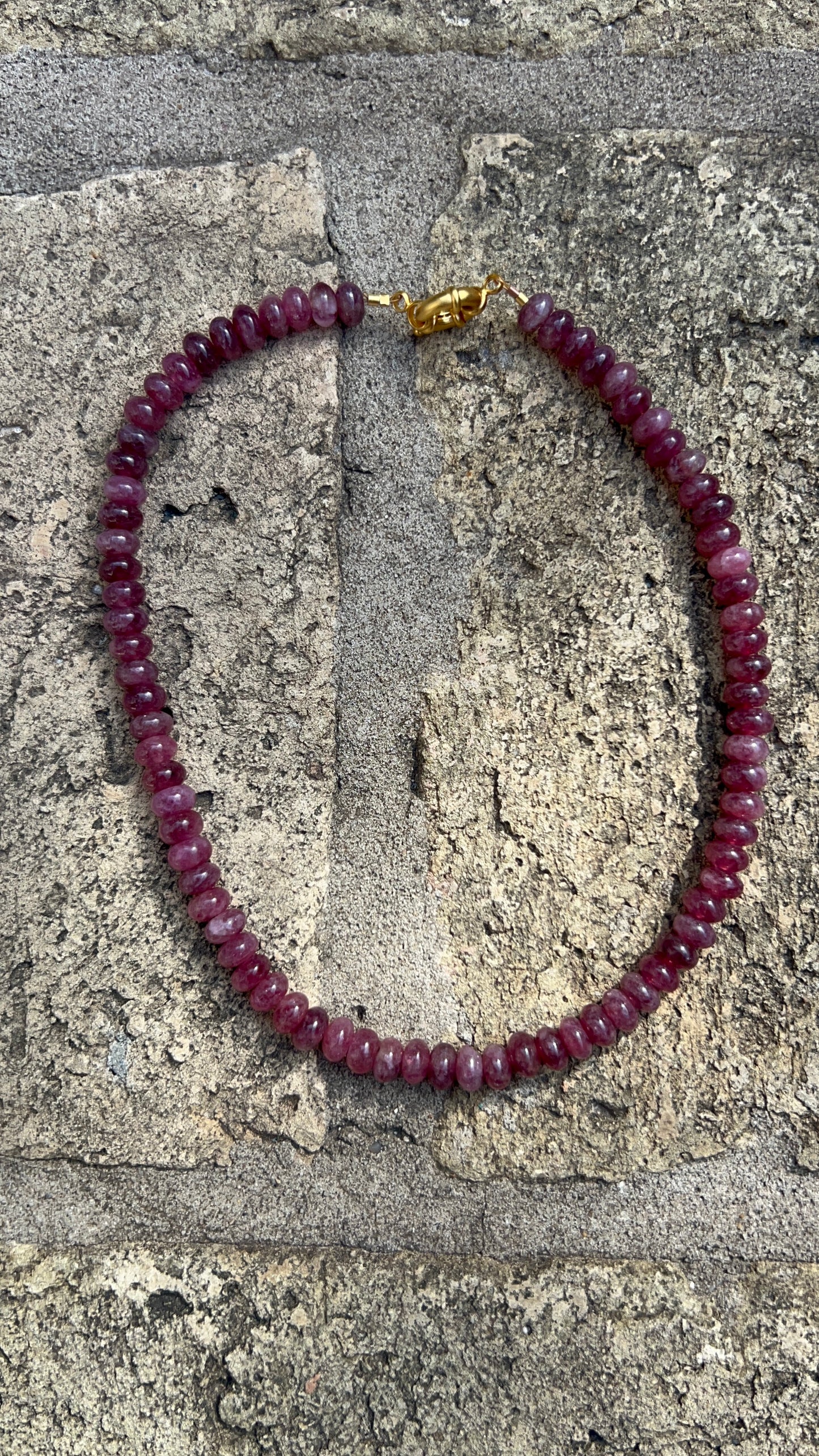 Raspberry Beaded Necklace