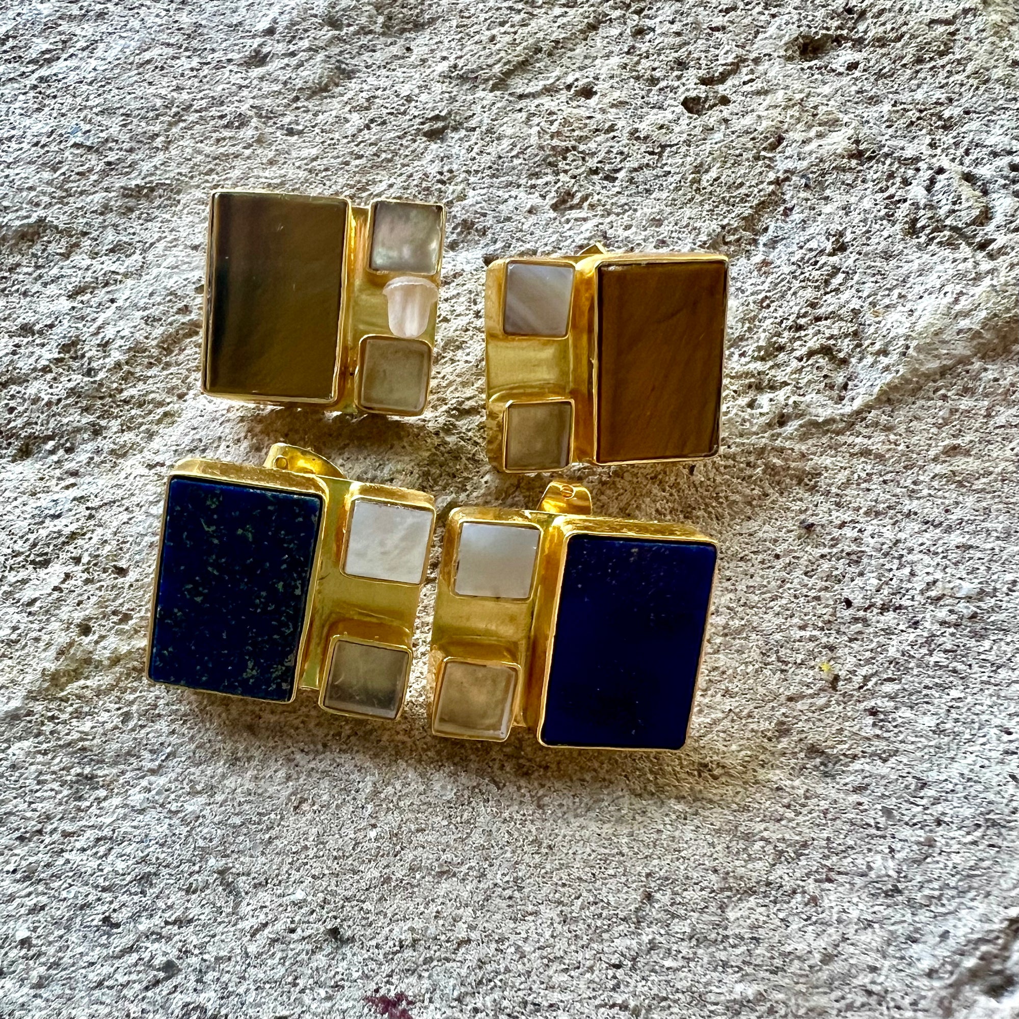 Lapis Trio Studs