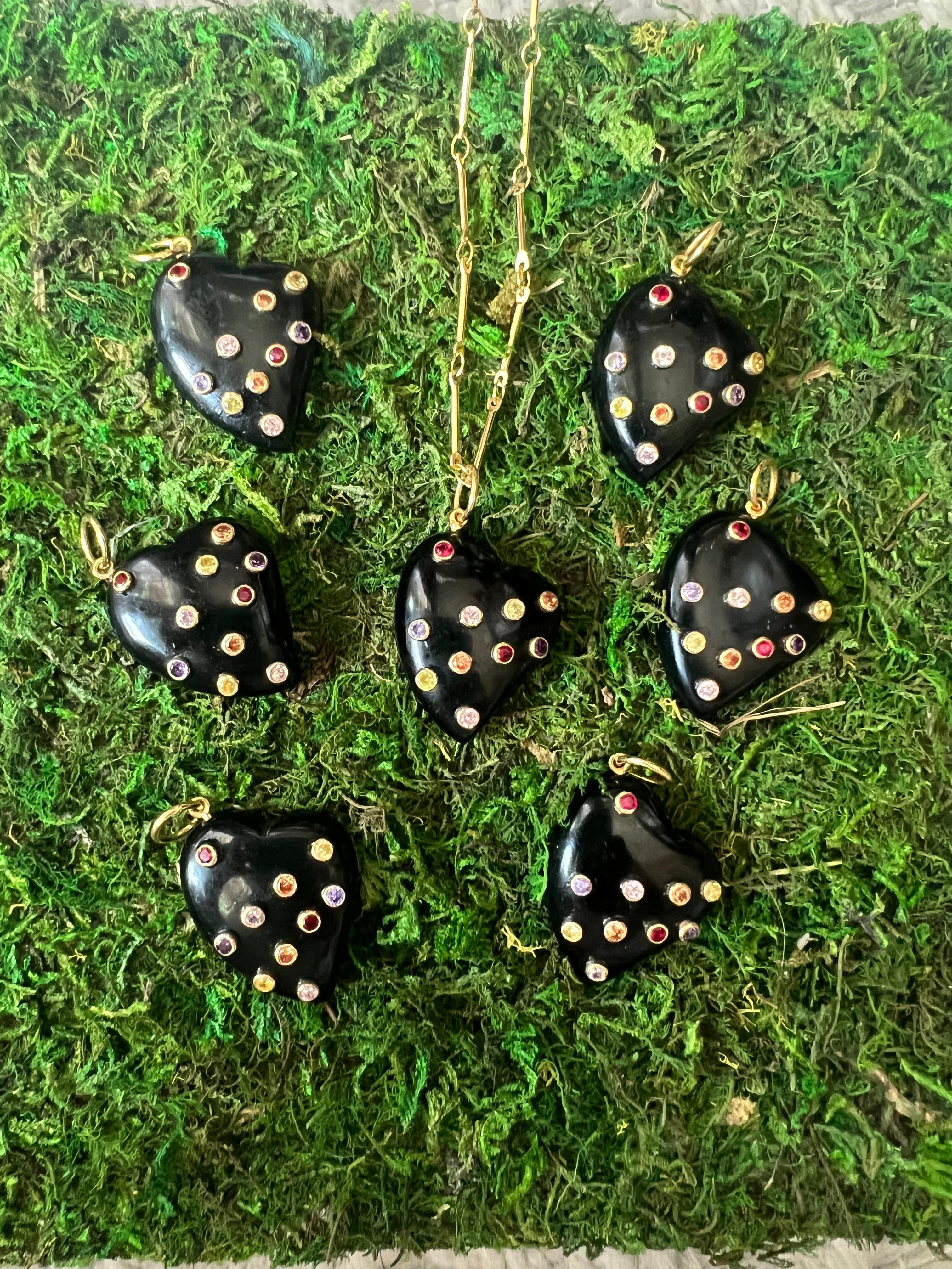 Embellished Black Heart Charm