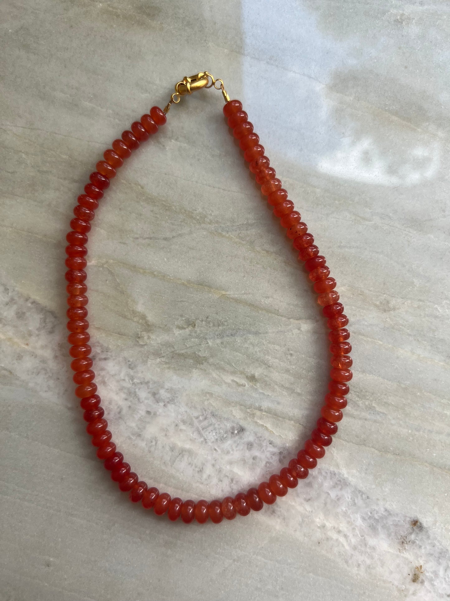 Burnt Orange Beaded Necklace