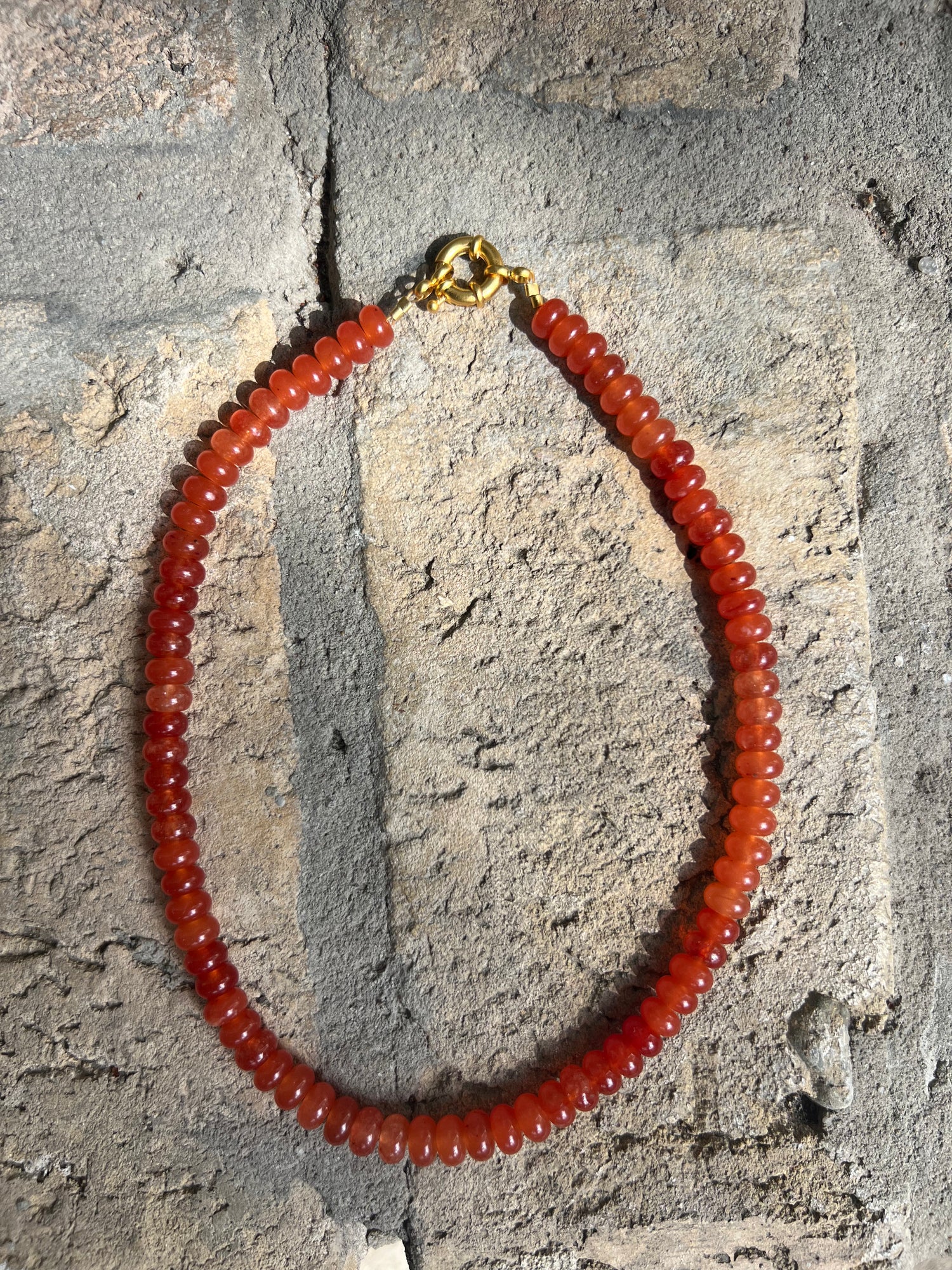 Burnt orange necklace on sale
