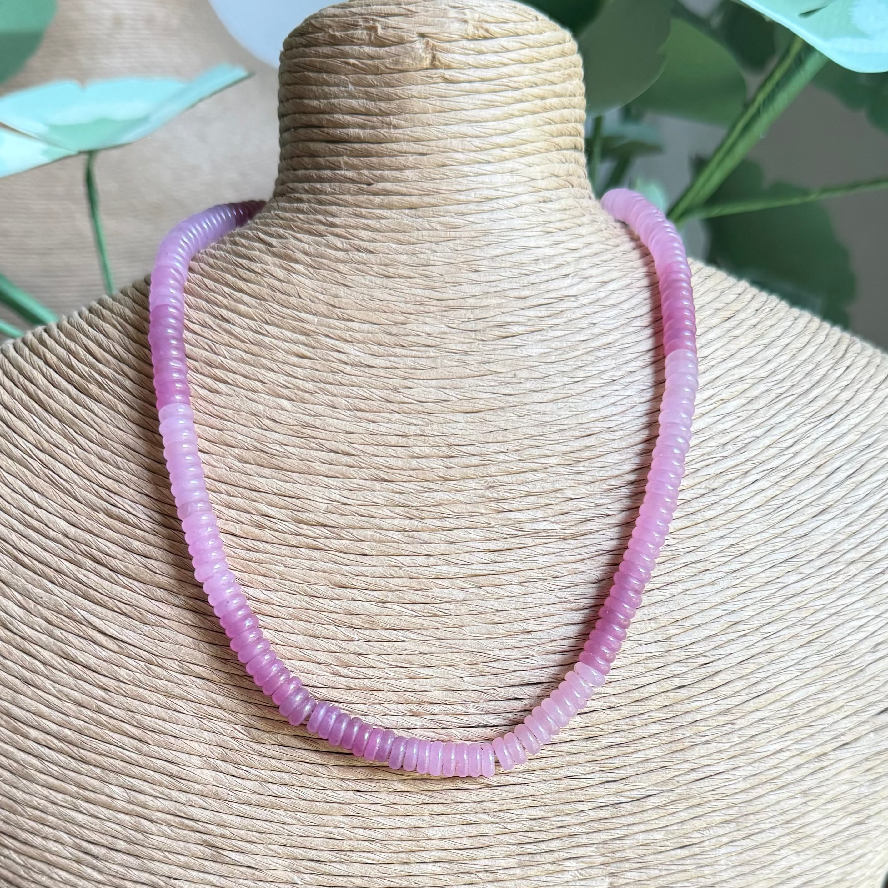 Purple Flat Bead Necklace