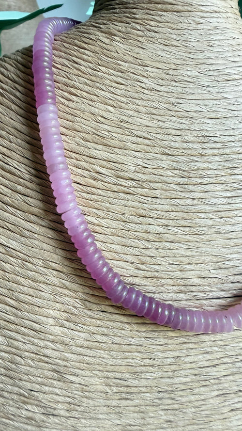 Purple Flat Bead Necklace
