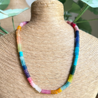 Rainbow Flat Bead Necklace