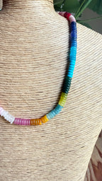 Rainbow Flat Bead Necklace