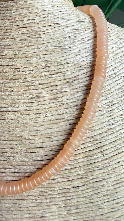 Tan Flat Bead Necklace
