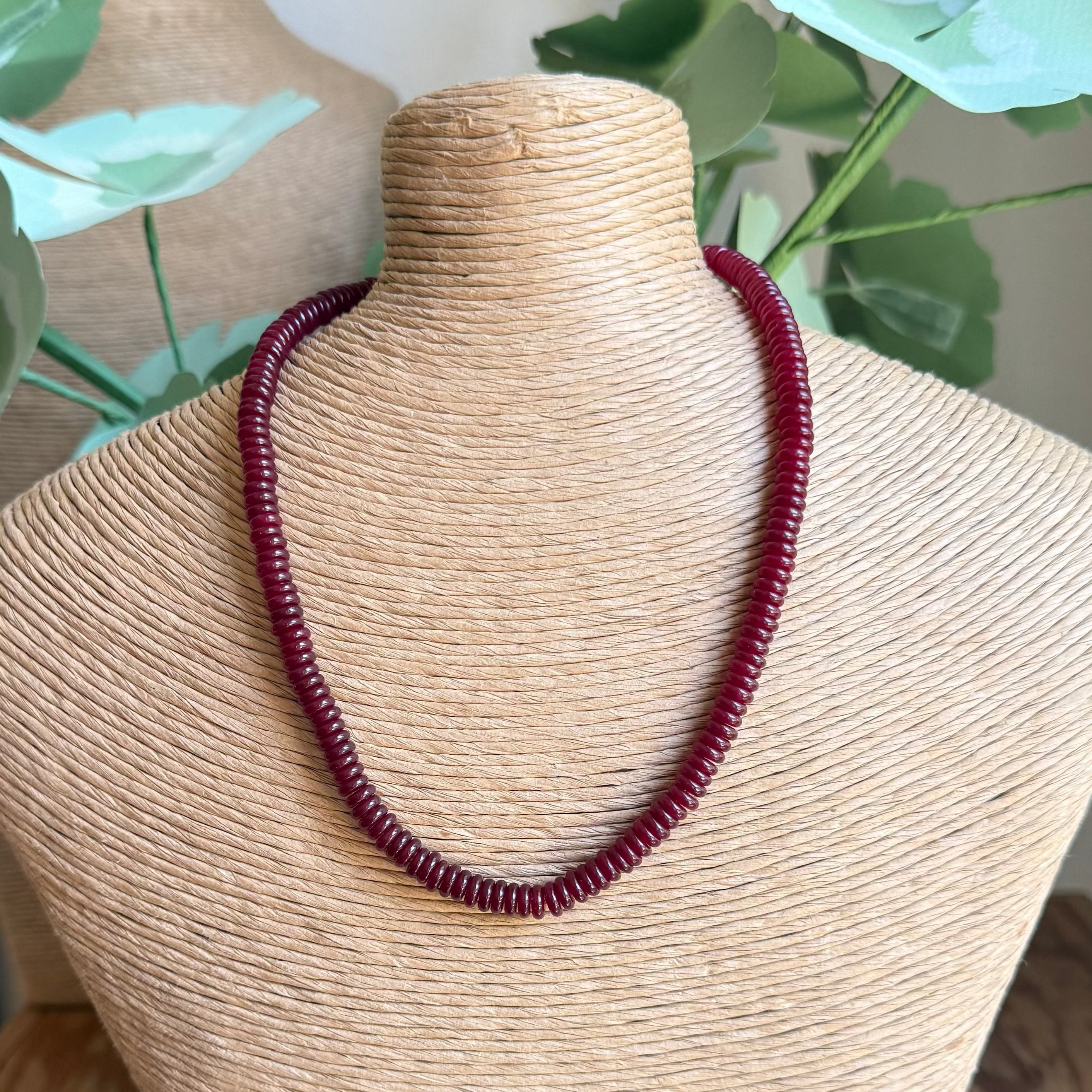 Maroon Bead Necklace