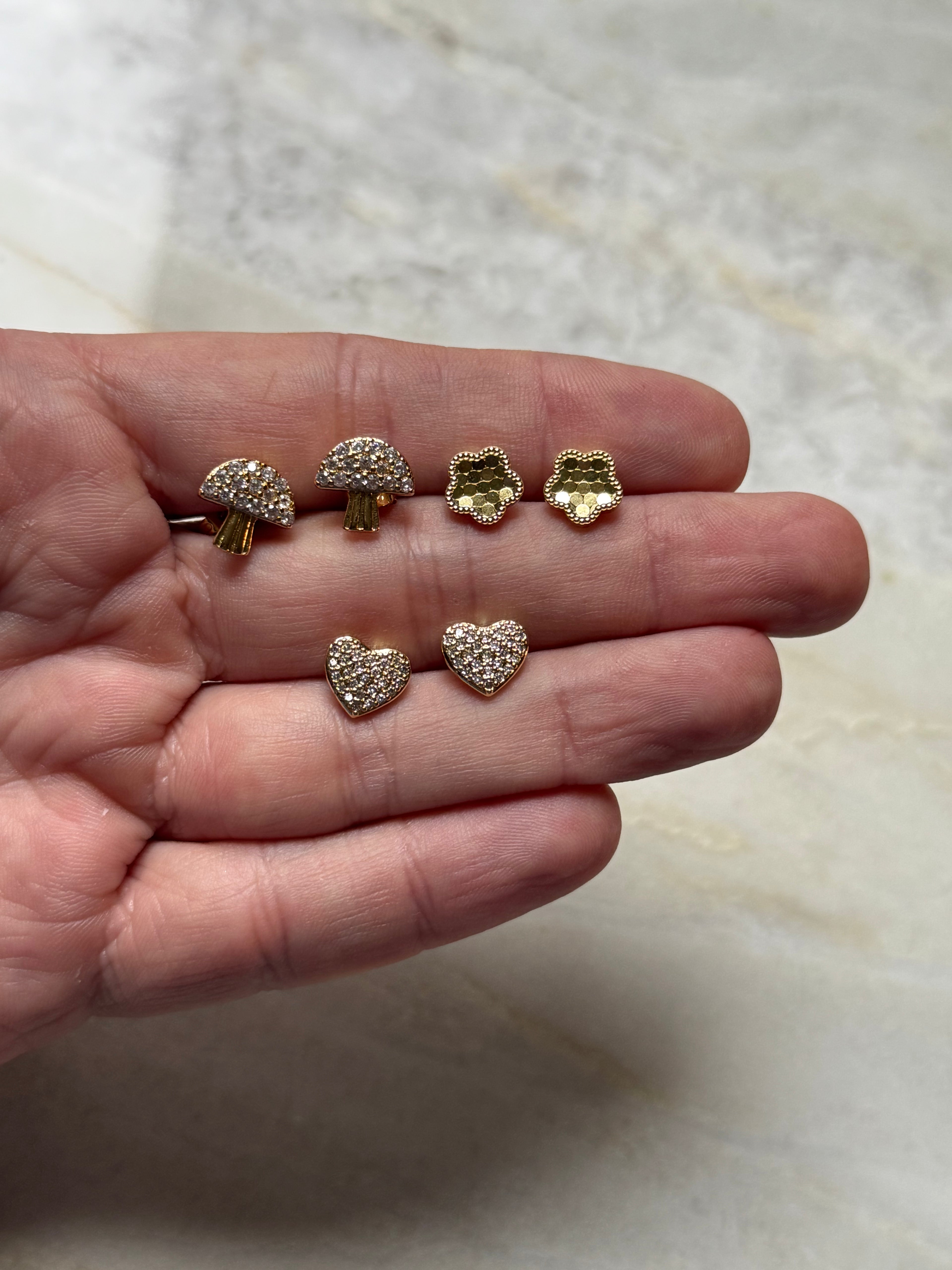 Tiny Gold Flower Earrings