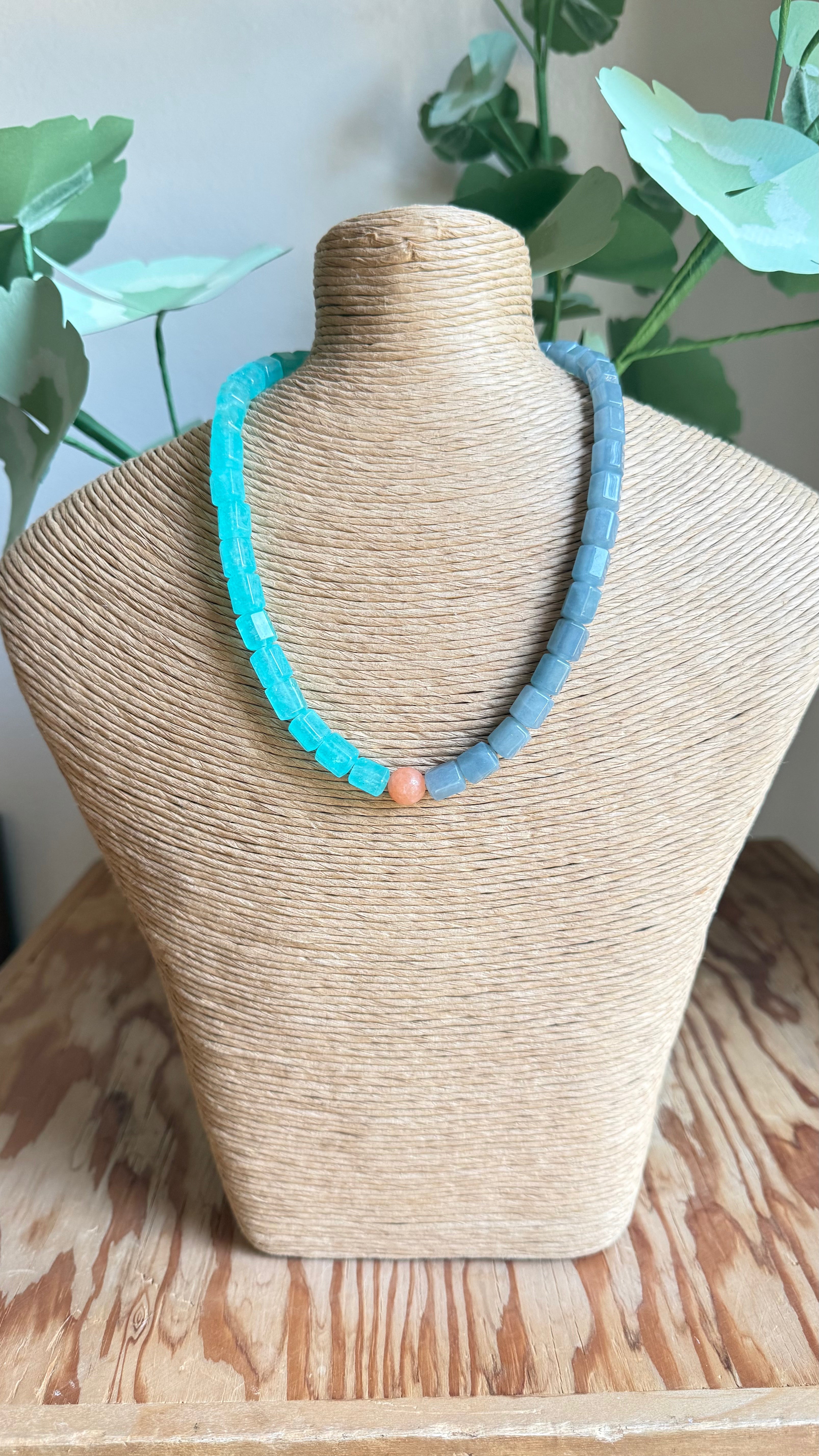 Fall Toned Gemstone Duo Necklace