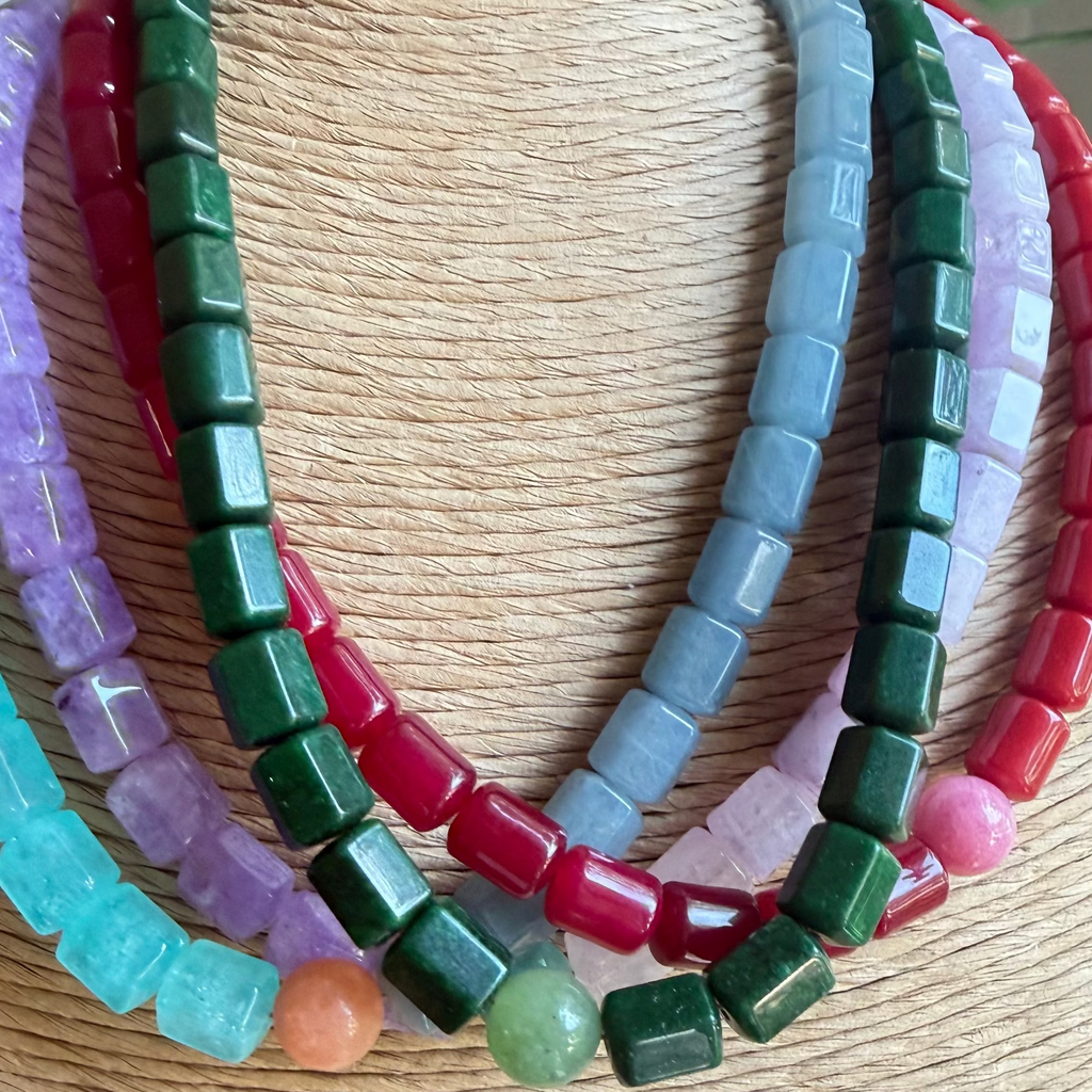 Fall Toned Gemstone Duo Necklace