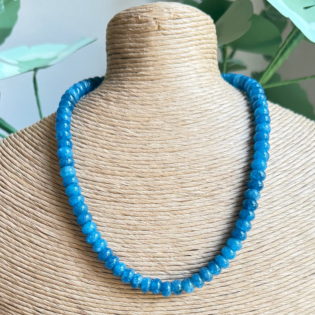 Dark Blue Beaded Necklace