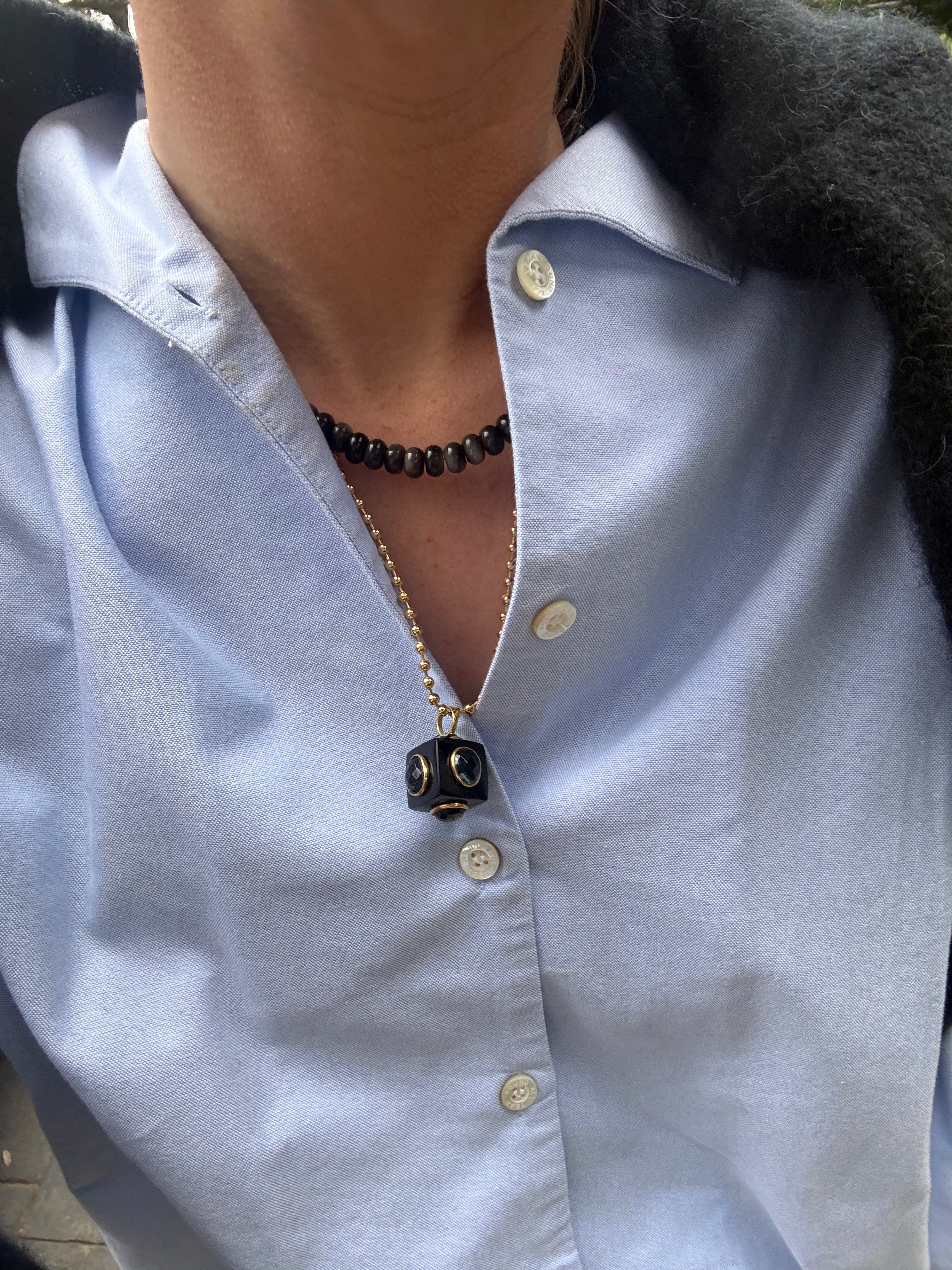 Black & Silver Beaded Necklace