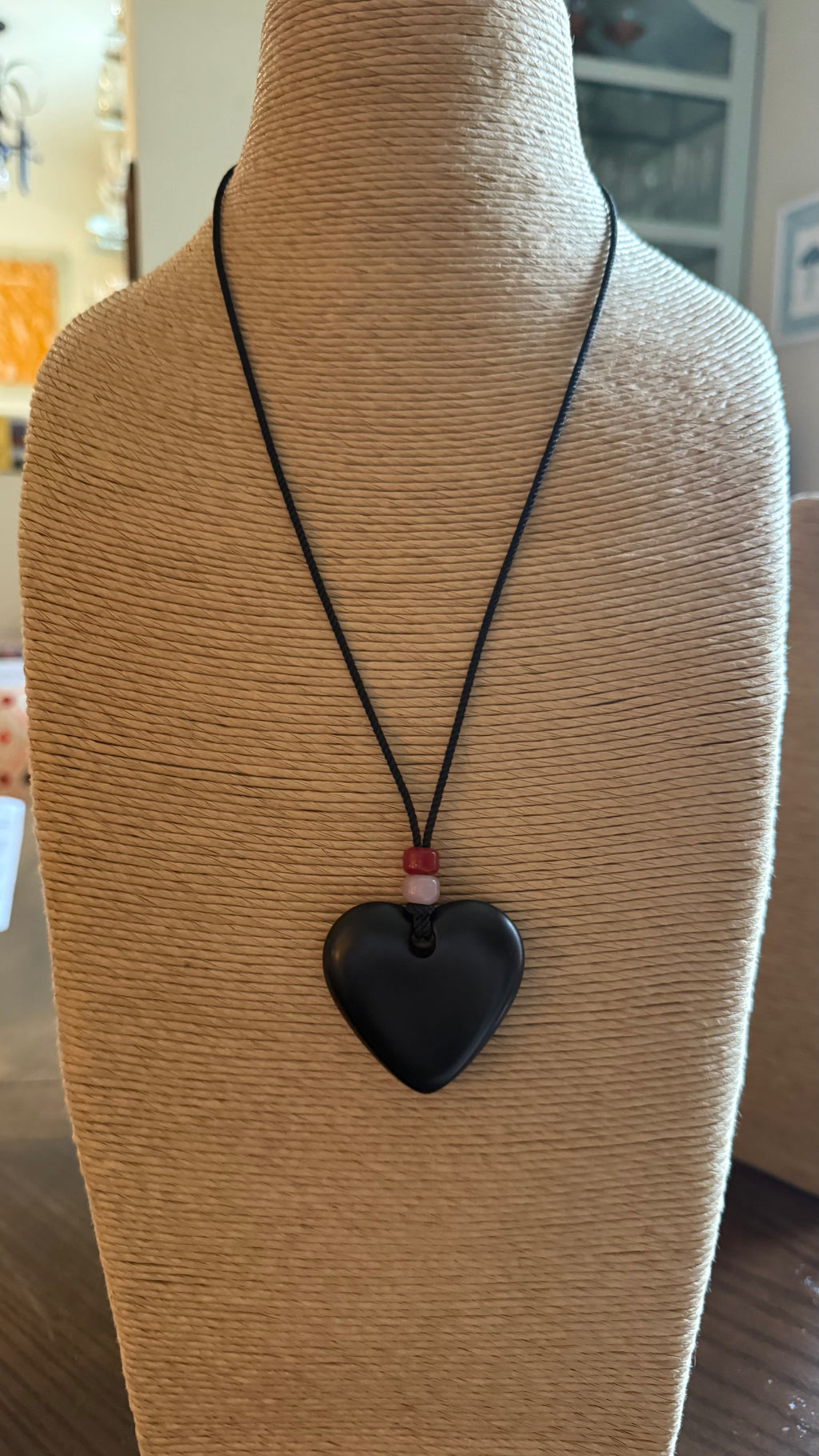 Extra Large Heart Necklace - Black