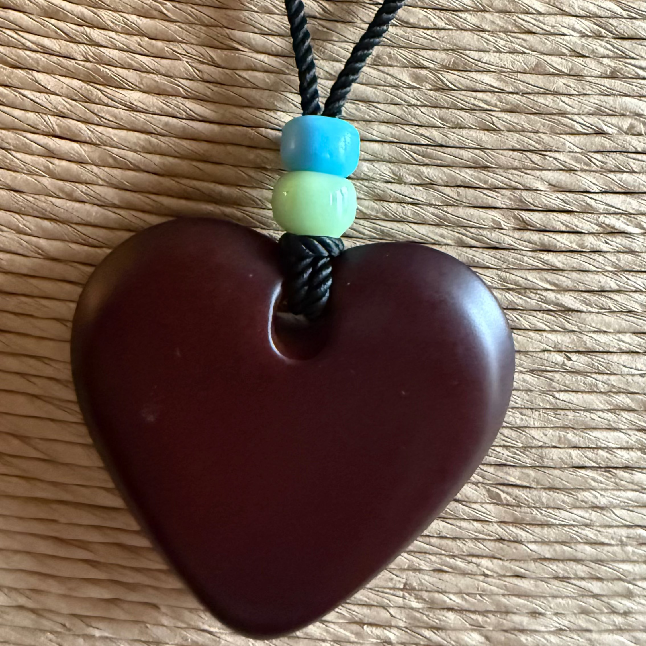 Extra Large Heart Necklace - Brown
