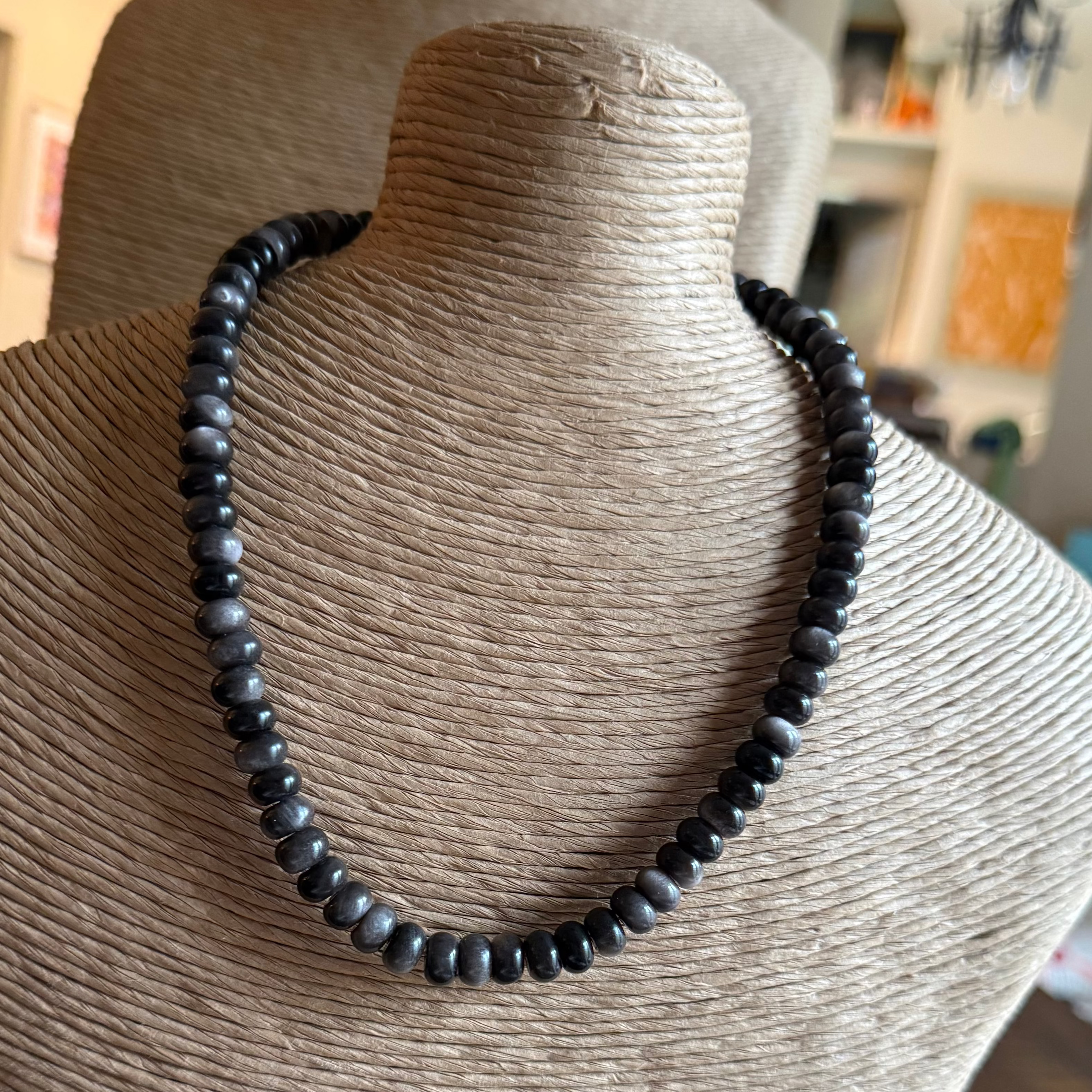 Black & Silver Beaded Necklace
