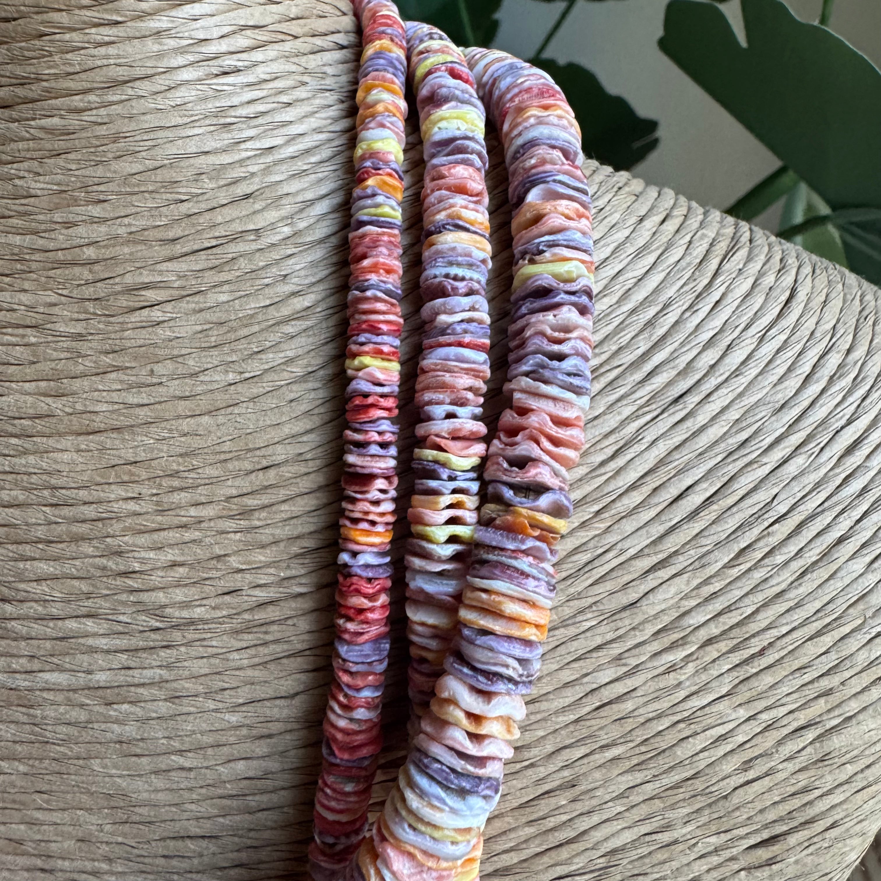 Shell Beaded Necklace with Charm