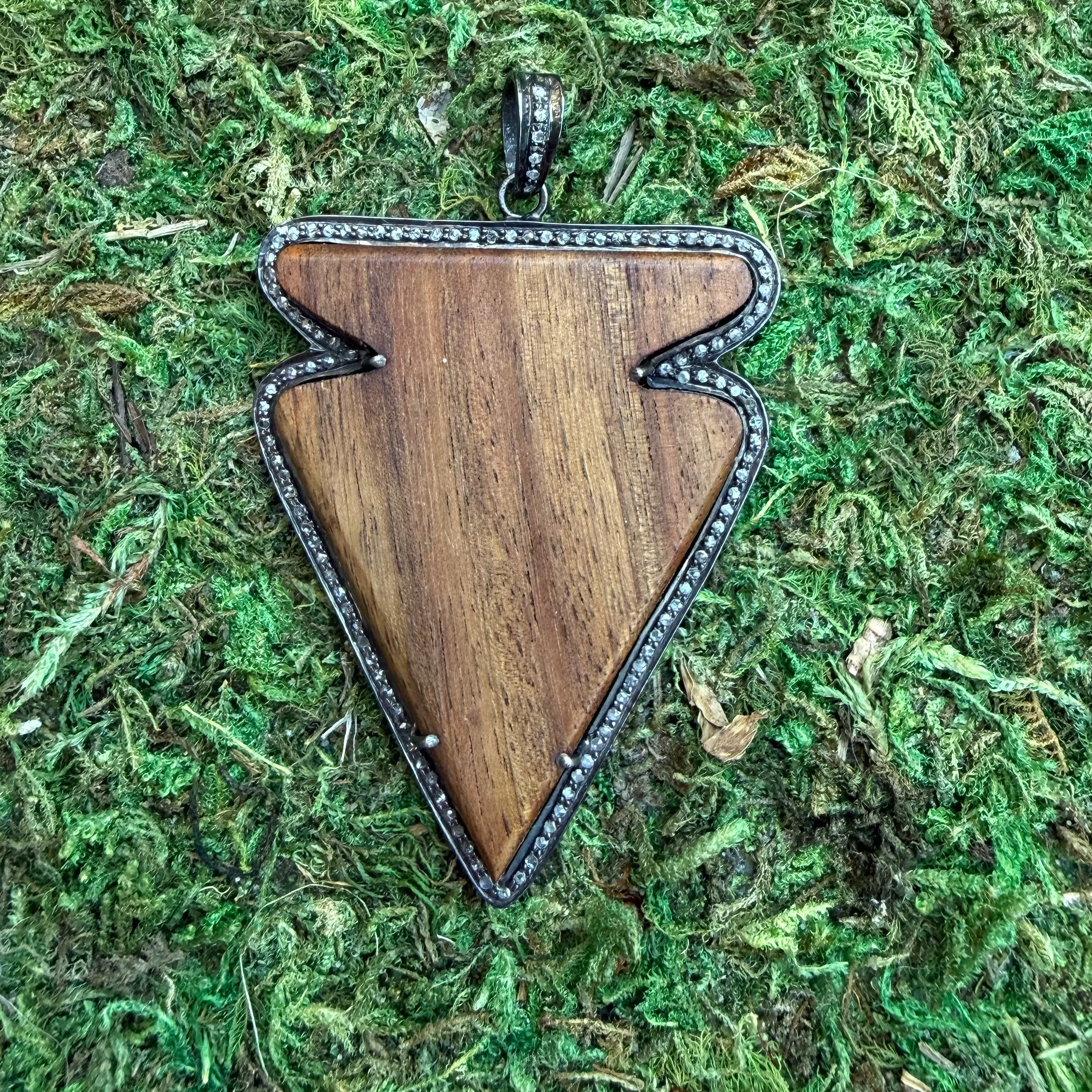 Wooden Arrowhead Pendant