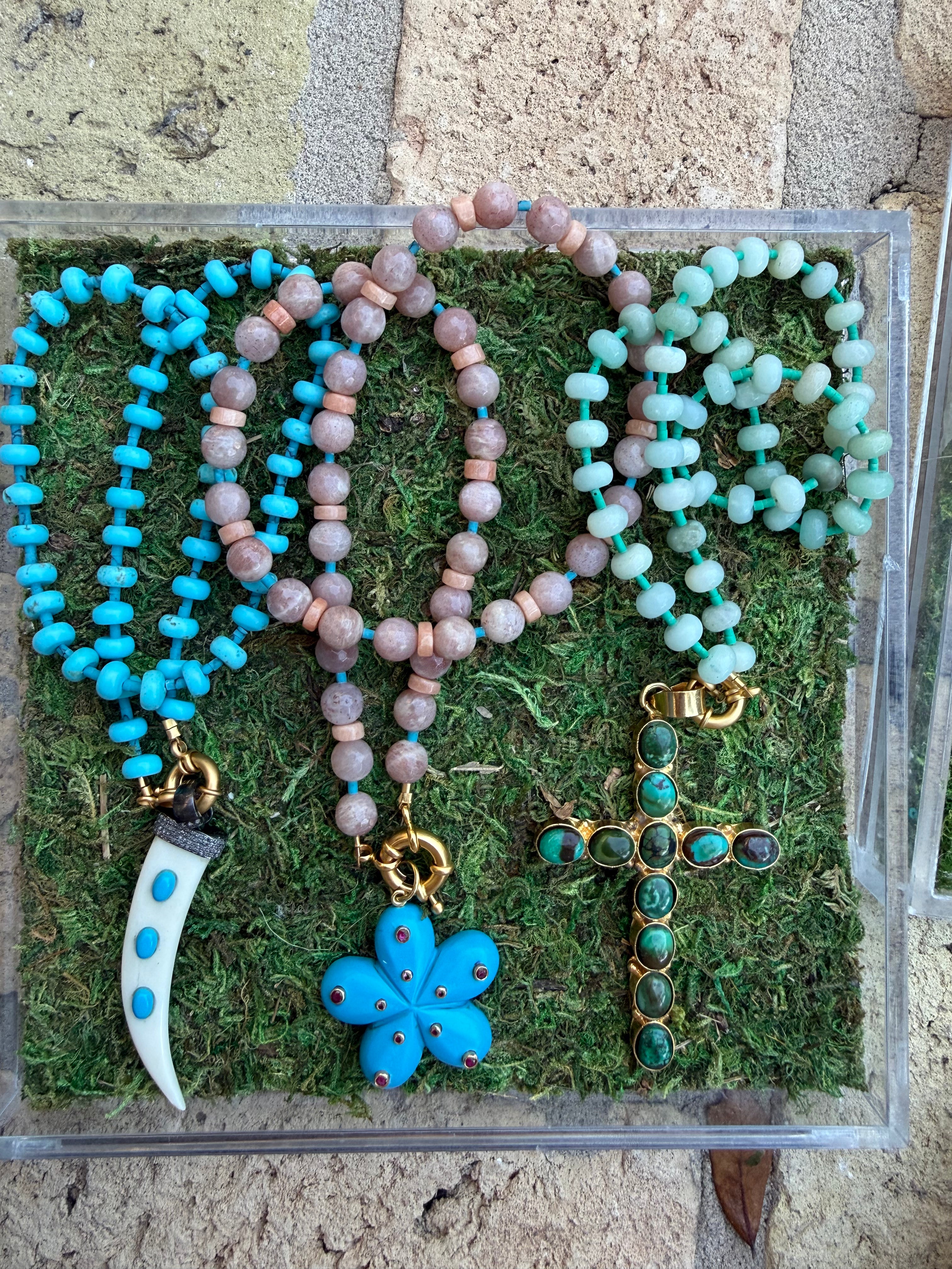 Turquoise Inlaid Bone Pendant