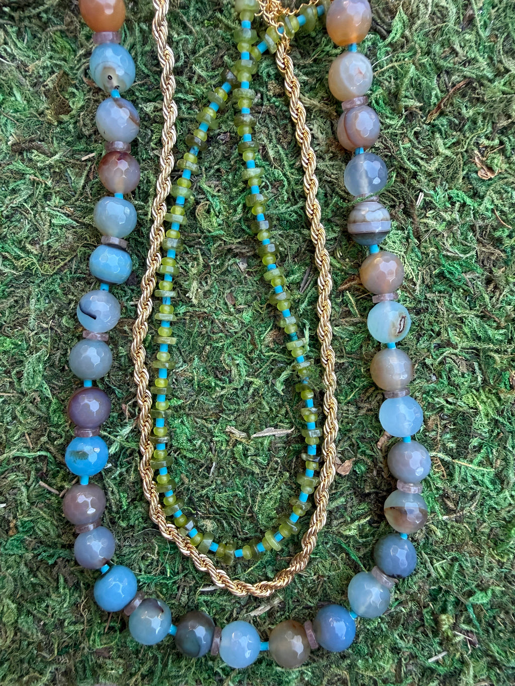Blues Mixed Bead Necklace