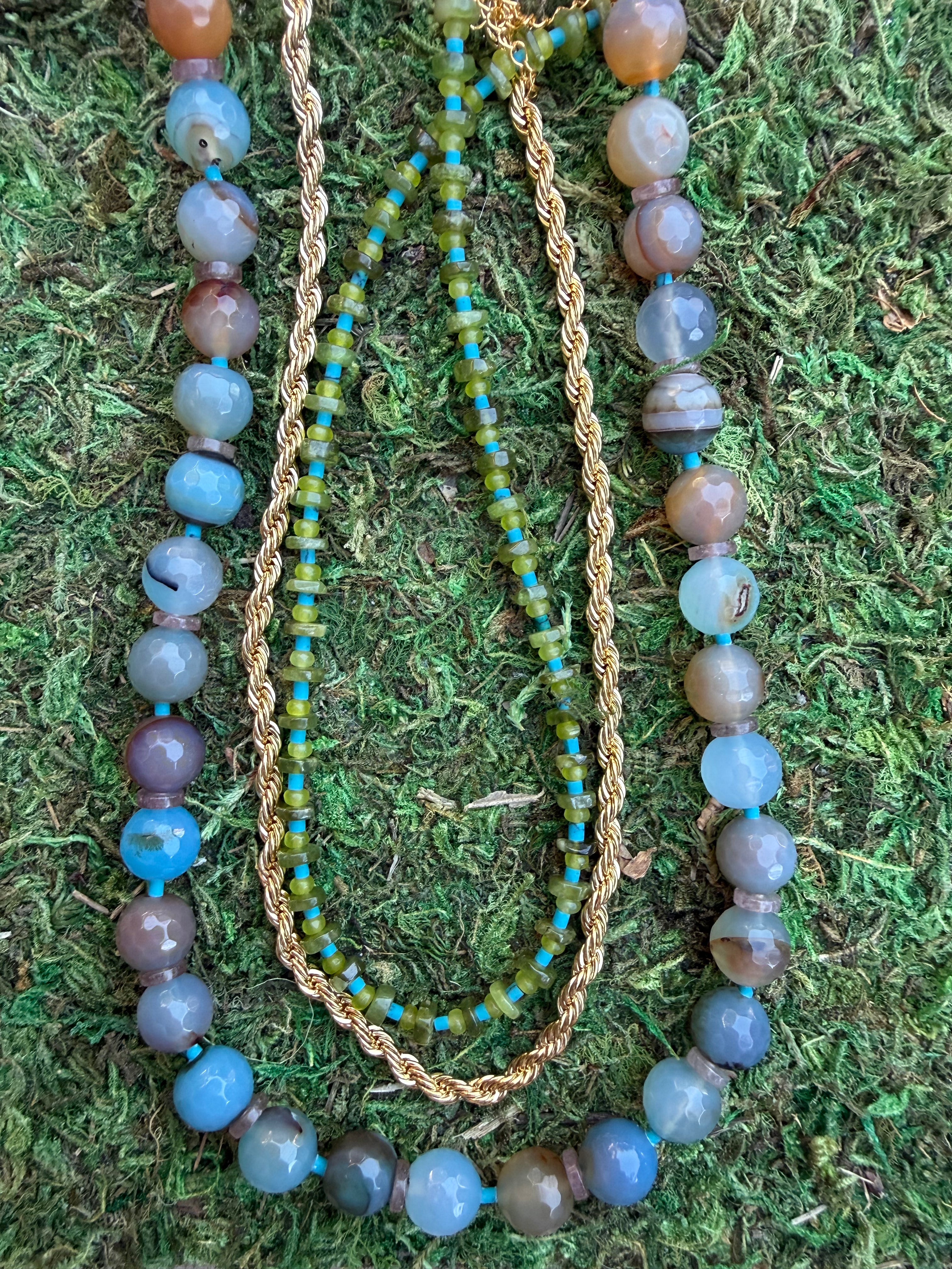 Blues Mixed Bead Necklace