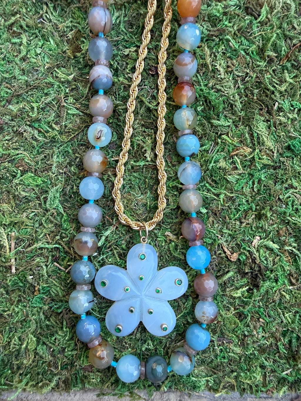 Blues Mixed Bead Necklace