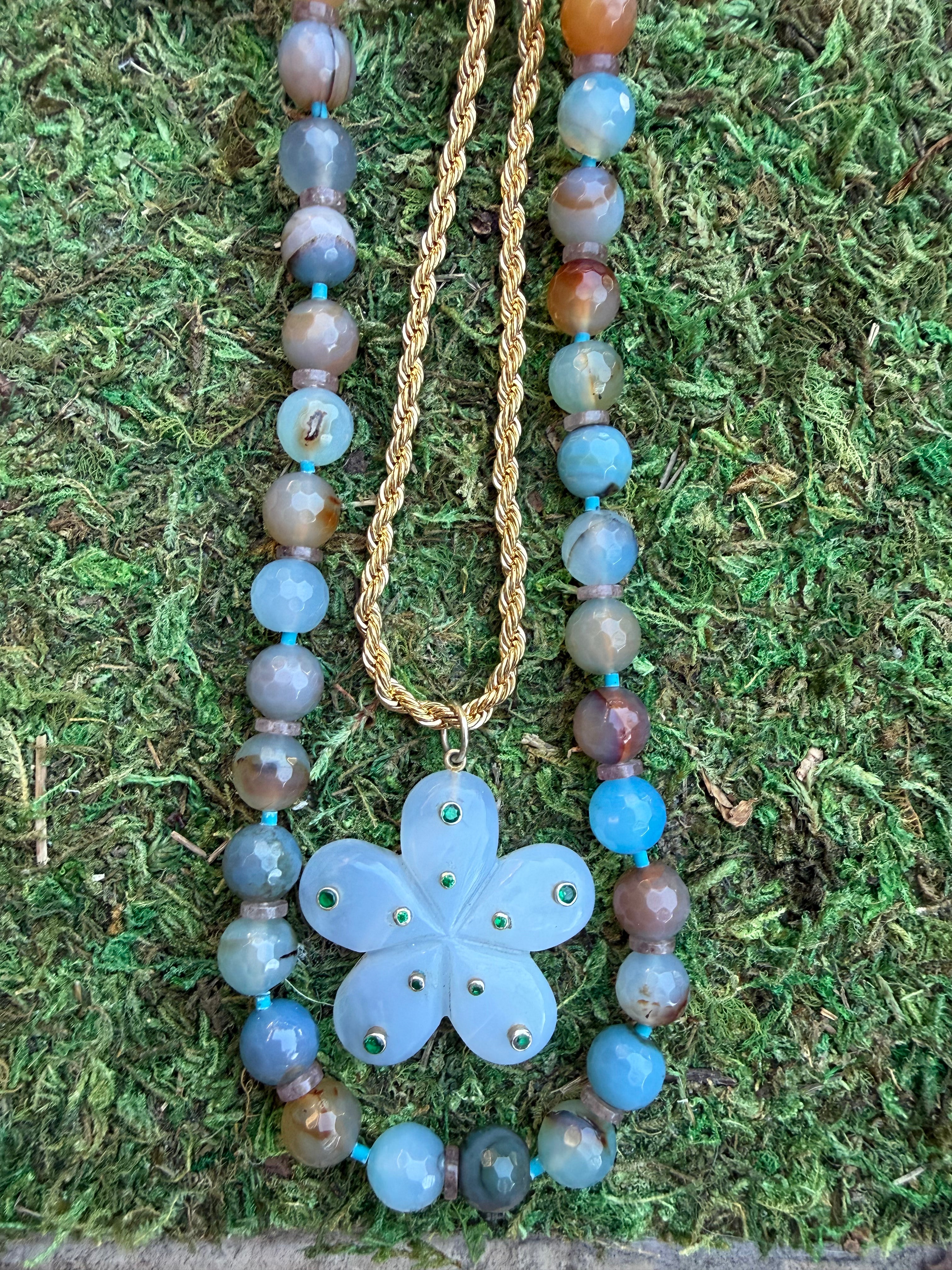 Blues Mixed Bead Necklace