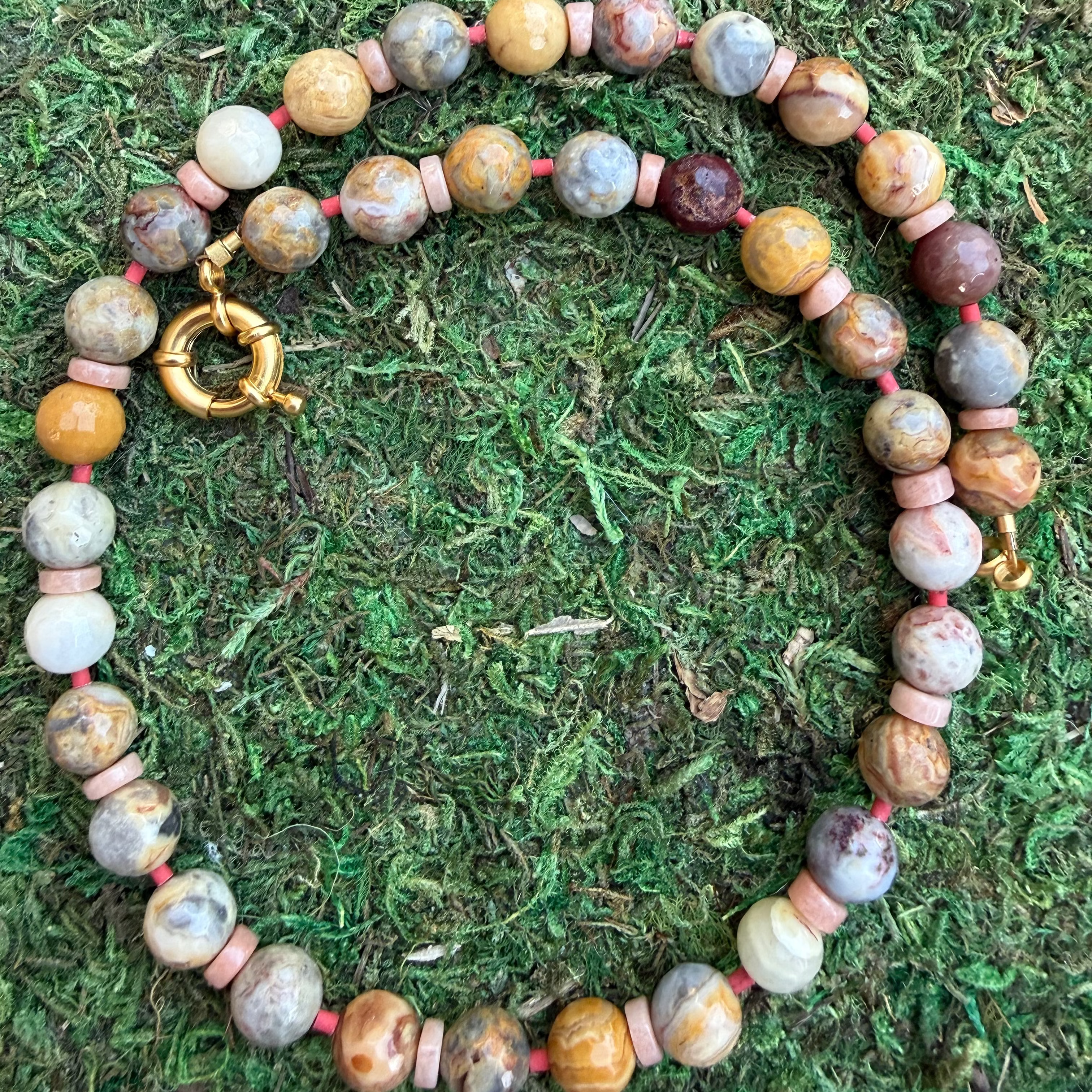 Tan Mixed Bead Necklace