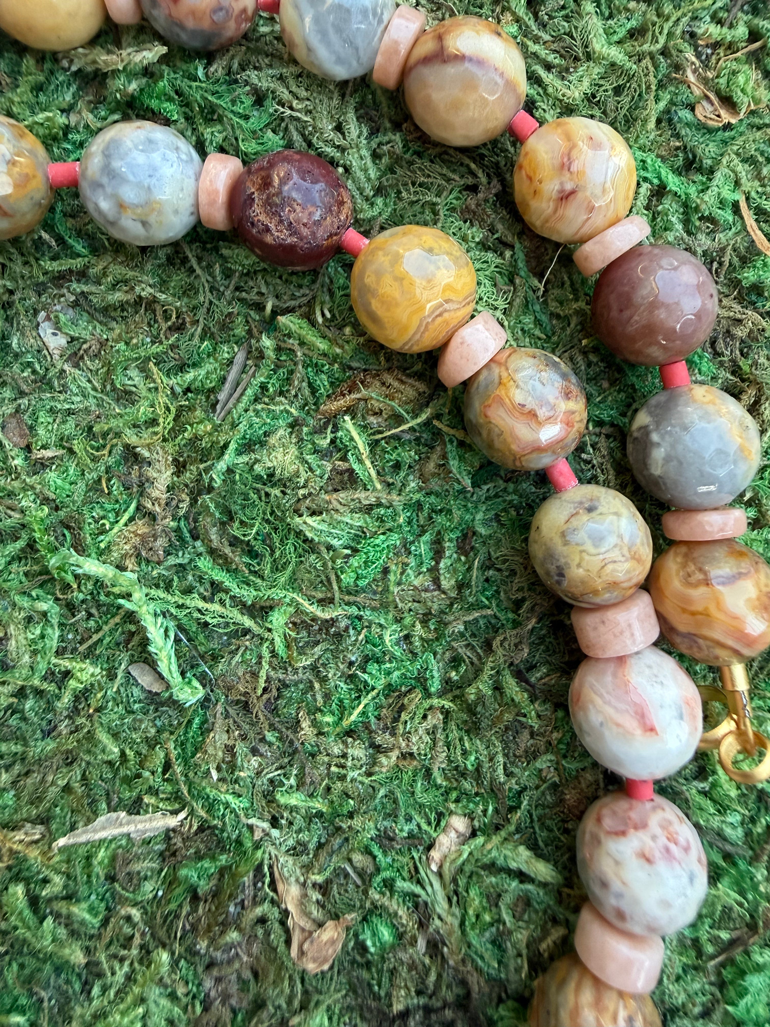 Tan Mixed Bead Necklace
