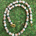Tan with Turquoise Mixed Bead Necklace
