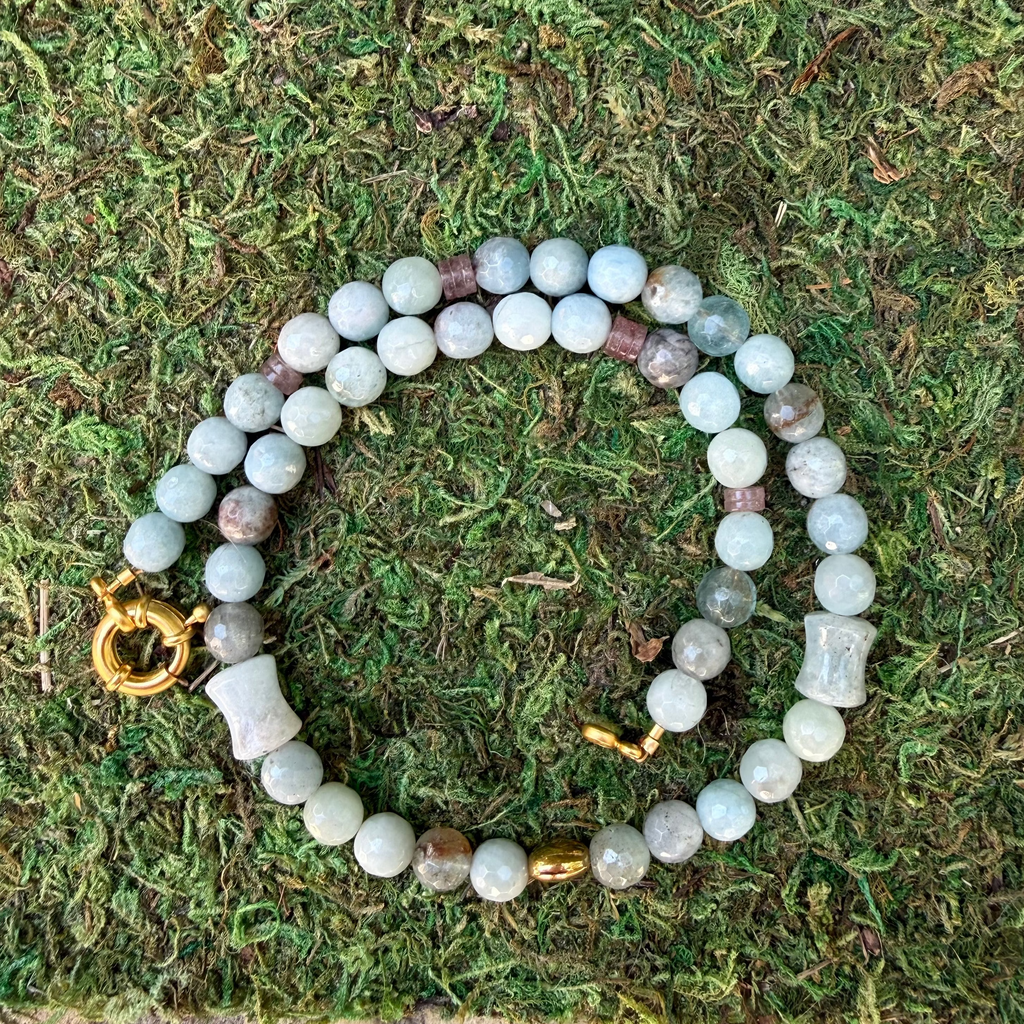 Light Blue Mixed Bead Necklace