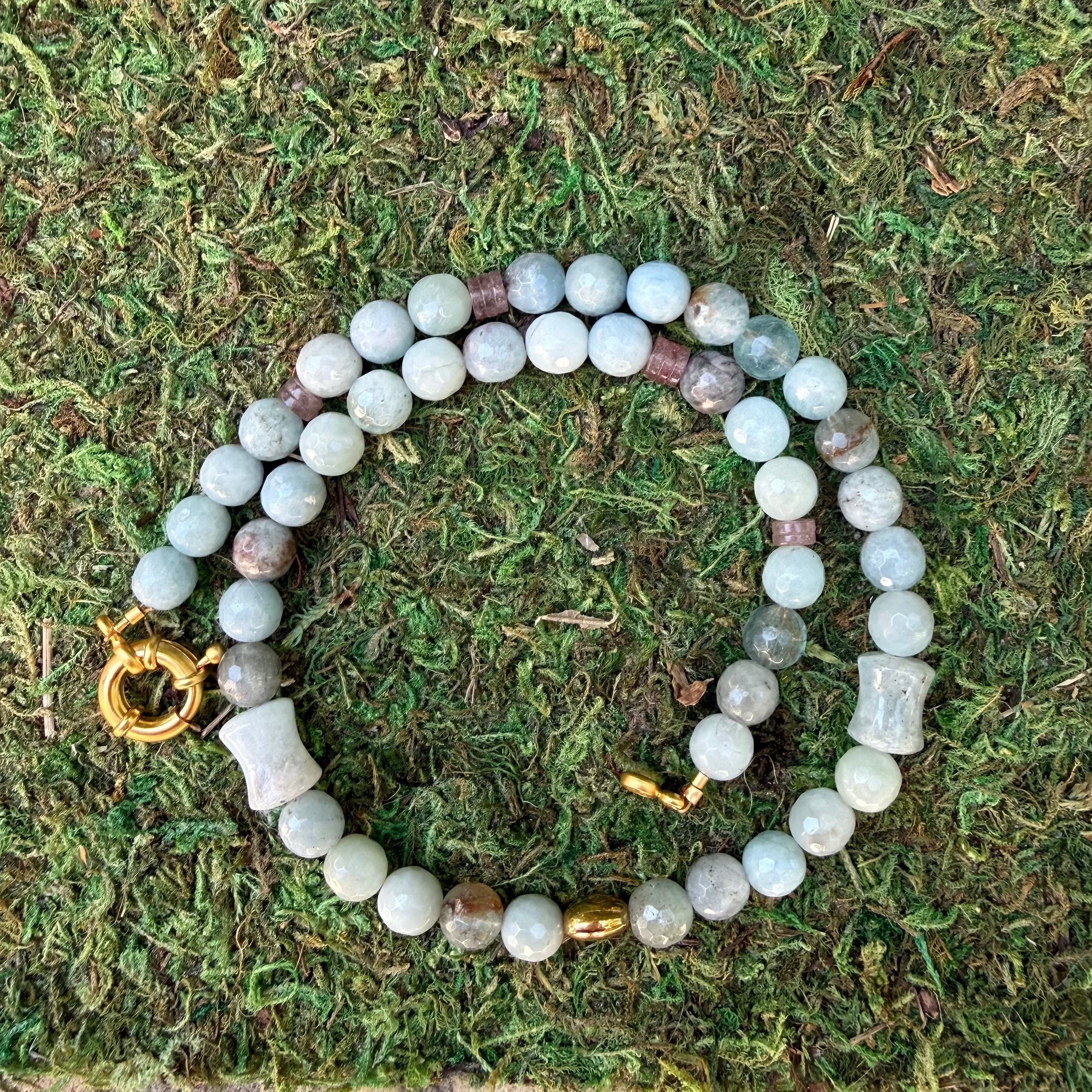 Light Blue Mixed Bead Necklace