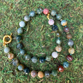 Green Agate Mixed Bead Necklace