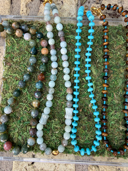 Green Agate Mixed Bead Necklace